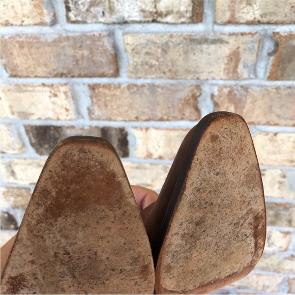 Via Spiga Made in Italy Vintage Coñac Leather Western  Pointed Toe Heel Shoes 9 - Picture 13 of 16